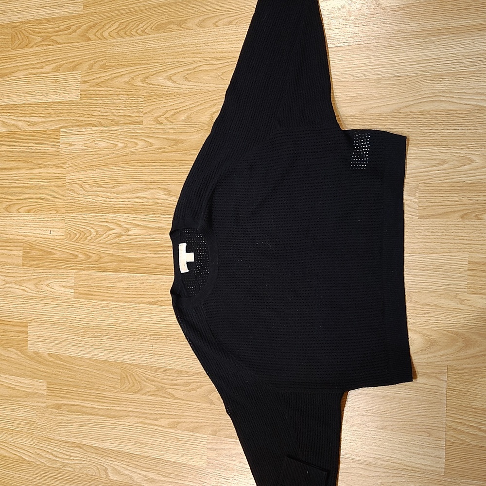 Michael Kors Women's Open Knit Cashmere Sweater - Black - Picture 5 of 7